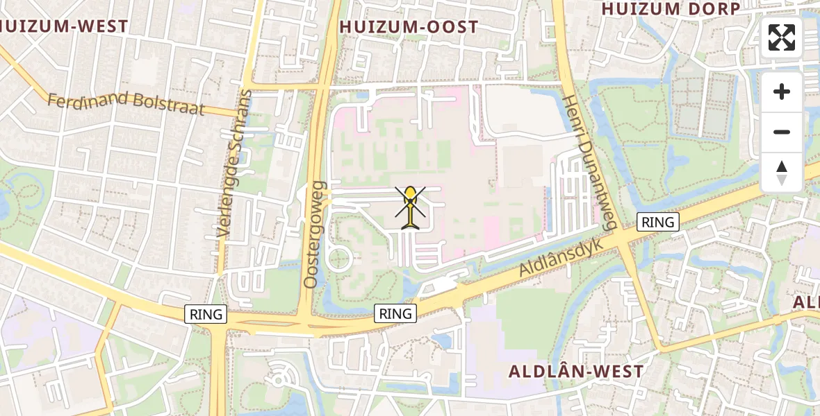 Routekaart van de vlucht: Lifeliner 4 naar Leeuwarden