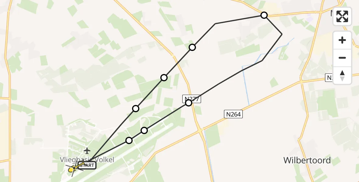 Routekaart van de vlucht: Lifeliner 3 naar Vliegbasis Volkel, Groespeelweg