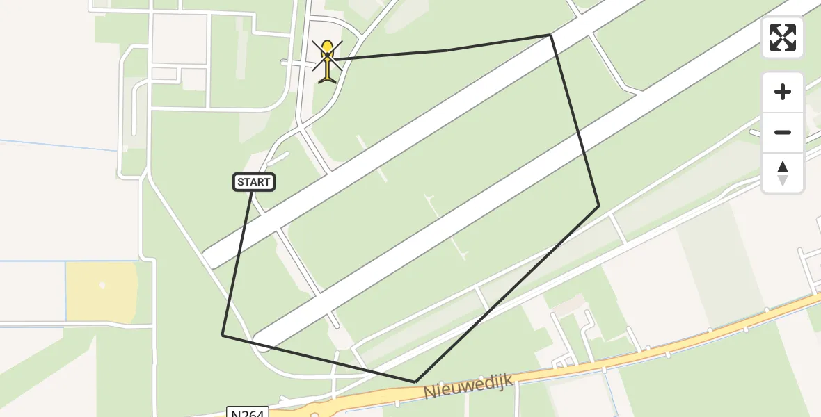 Routekaart van de vlucht: Lifeliner 3 naar Vliegbasis Volkel, Zeelandsedijk