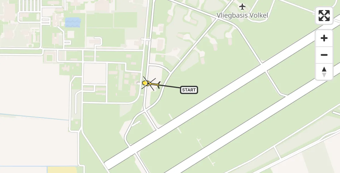 Routekaart van de vlucht: Lifeliner 3 naar Vliegbasis Volkel, Zeelandsedijk