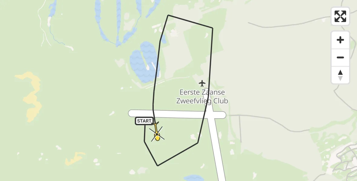 Routekaart van de vlucht: Kustwachthelikopter naar Castricum, Beverwijkerstraatweg