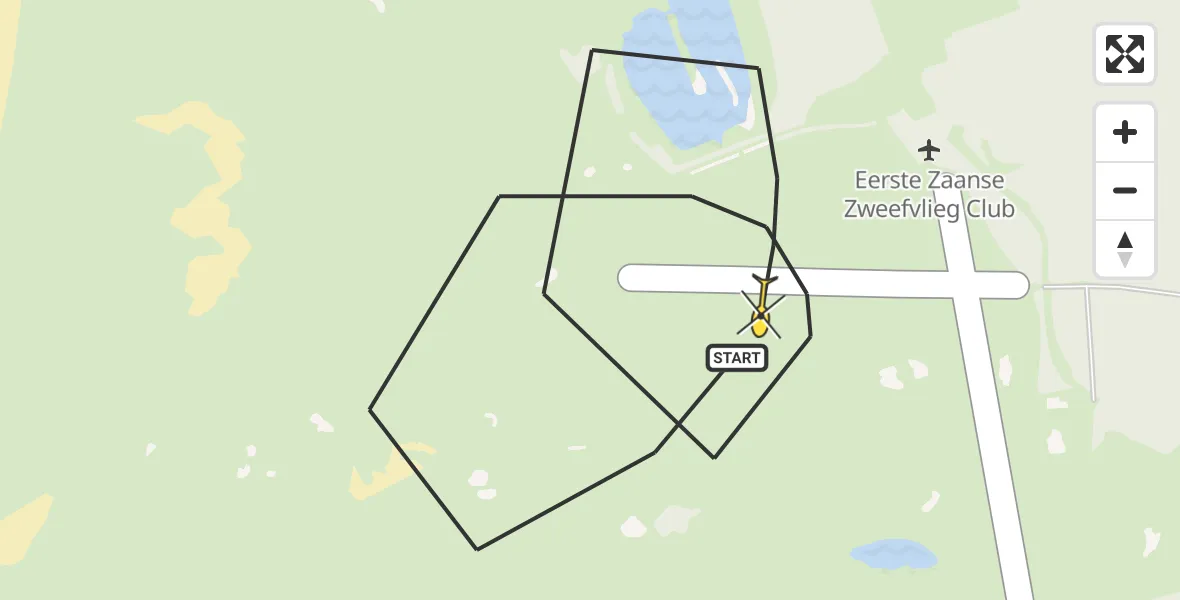 Routekaart van de vlucht: Kustwachthelikopter naar Castricum, Van Oldenborghweg