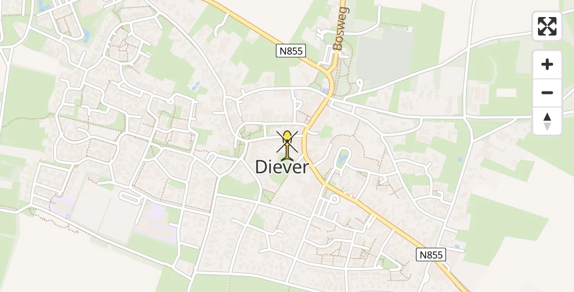 Routekaart van de vlucht: Lifeliner 4 naar Diever