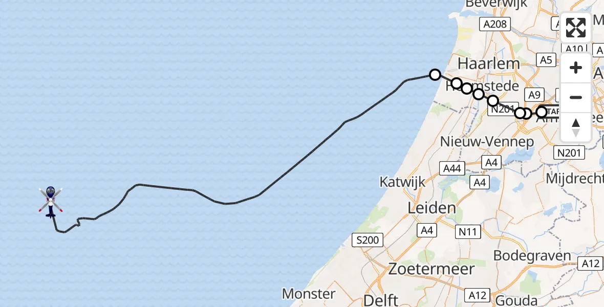 Vluchtroute Politiehelikopter Schiphol - , 01 december 2025, 19:57