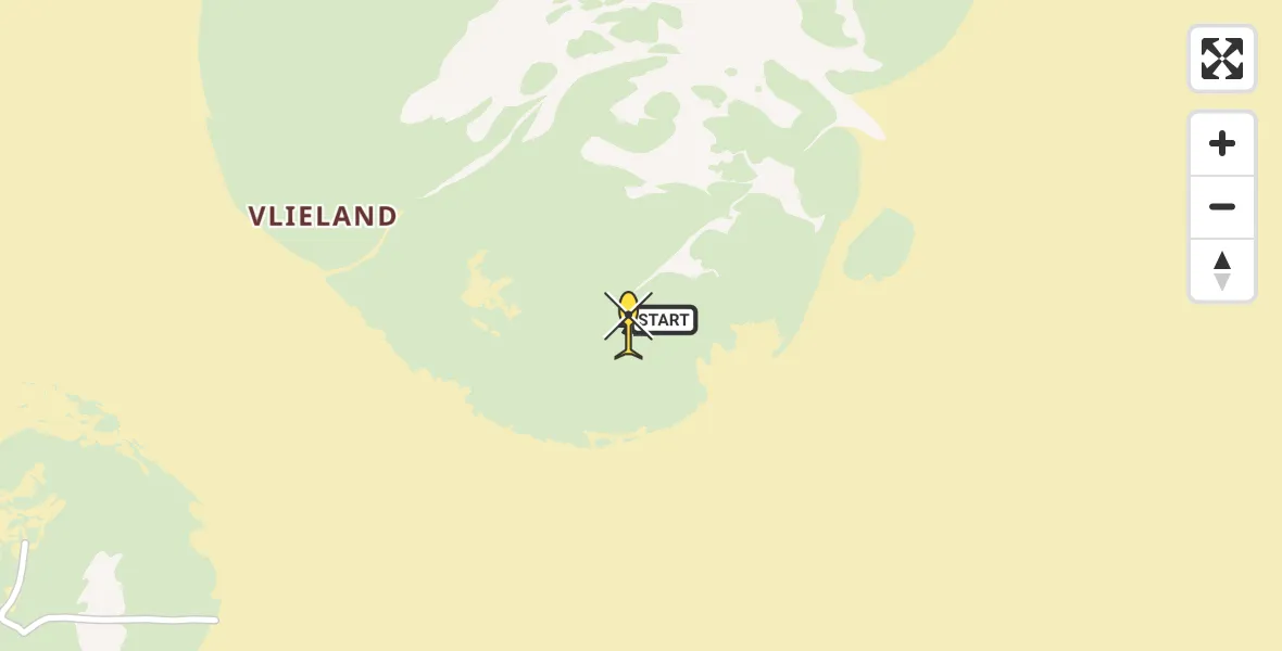 Routekaart van de vlucht: Politieheli naar Vlieland, Vliehors Range