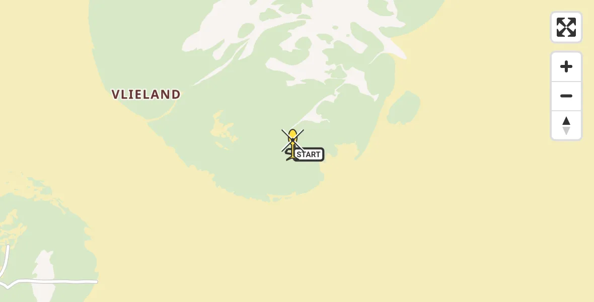 Routekaart van de vlucht: Politieheli naar Vlieland, Vliehors Range