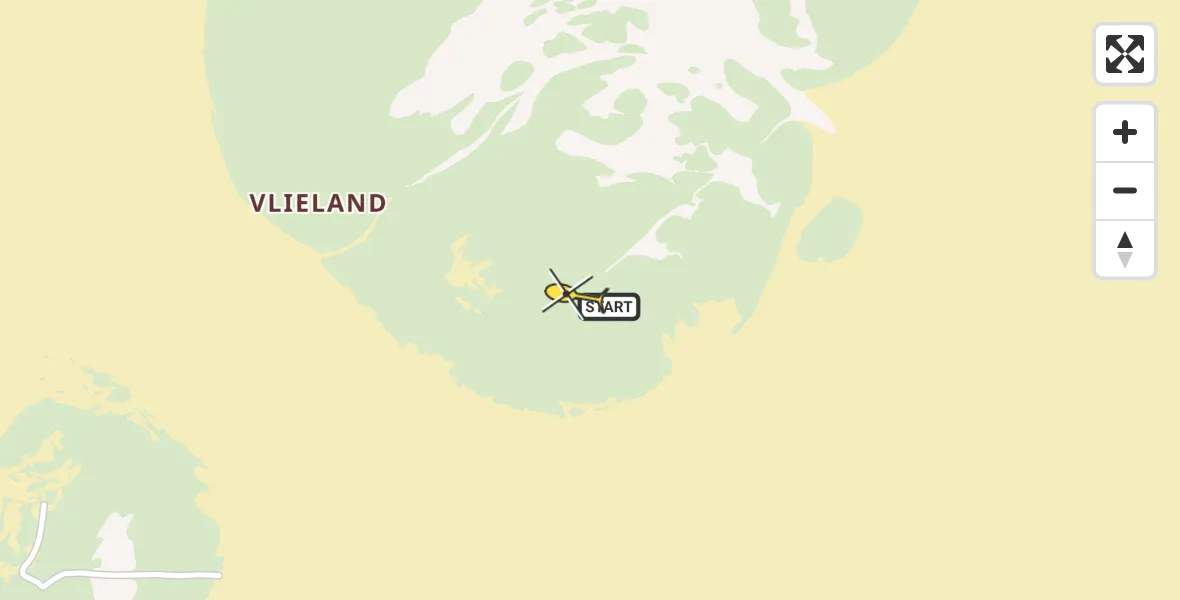 Routekaart van de vlucht: Politiehelikopter naar Vlieland, Vliehors Range