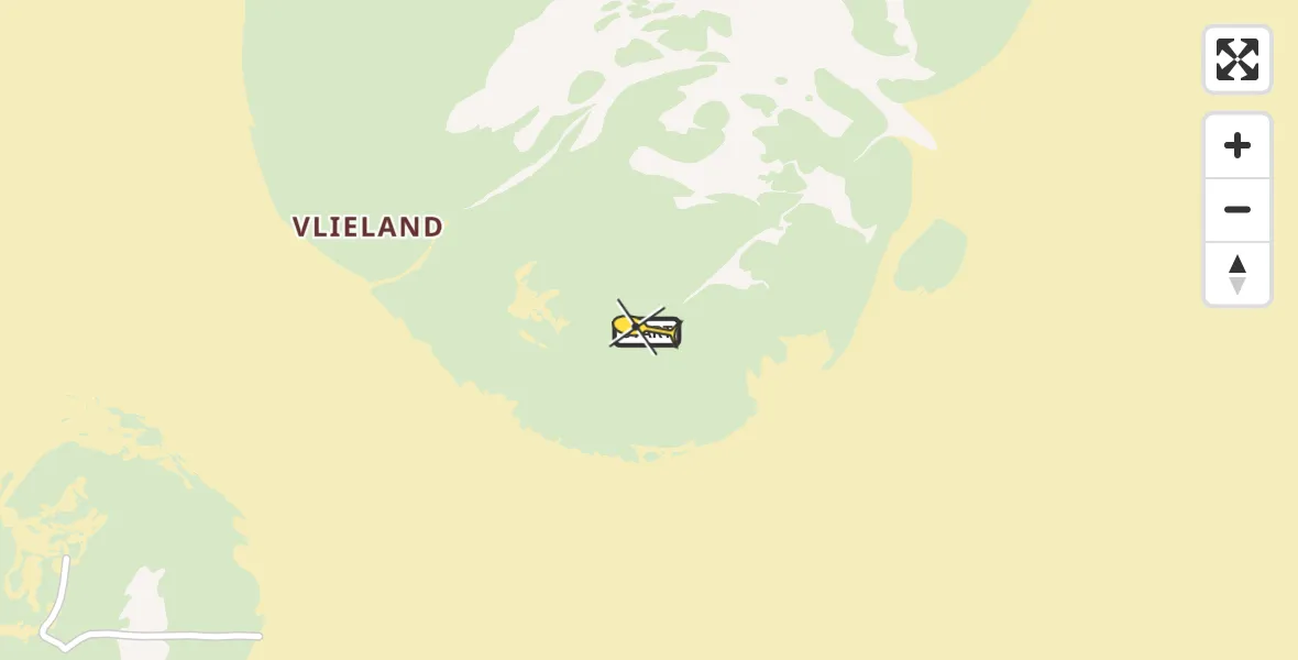 Routekaart van de vlucht: Politieheli naar Vlieland, Vliehors Range
