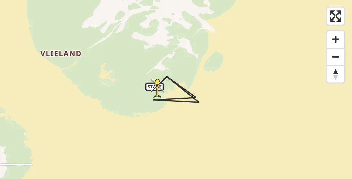 Routekaart van de vlucht: Politiehelikopter naar Vlieland, Vliehors Range