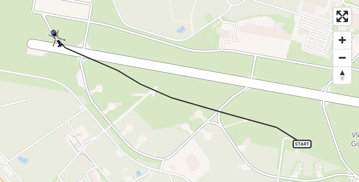 Vluchtroute Politiehelikopter van Vliegbasis Gilze-Rijen naar Vliegbasis Gilze-Rijen