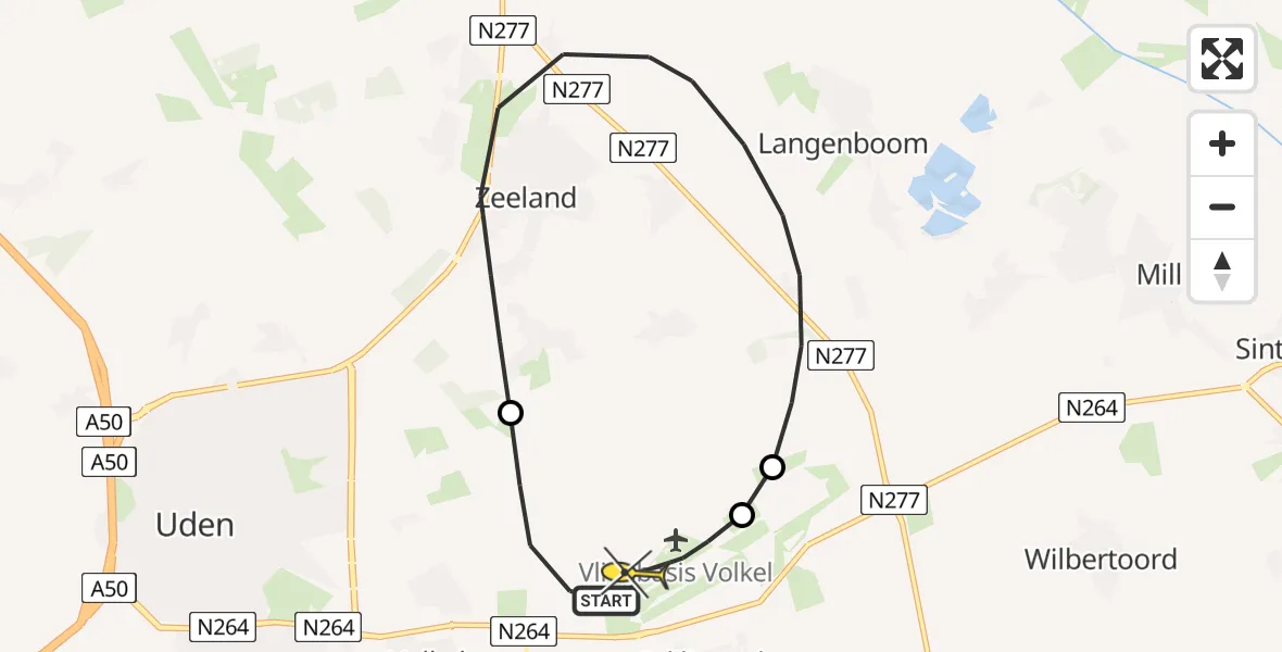 Routekaart van de vlucht: Lifeliner 3 naar Vliegbasis Volkel, Kreitsberg