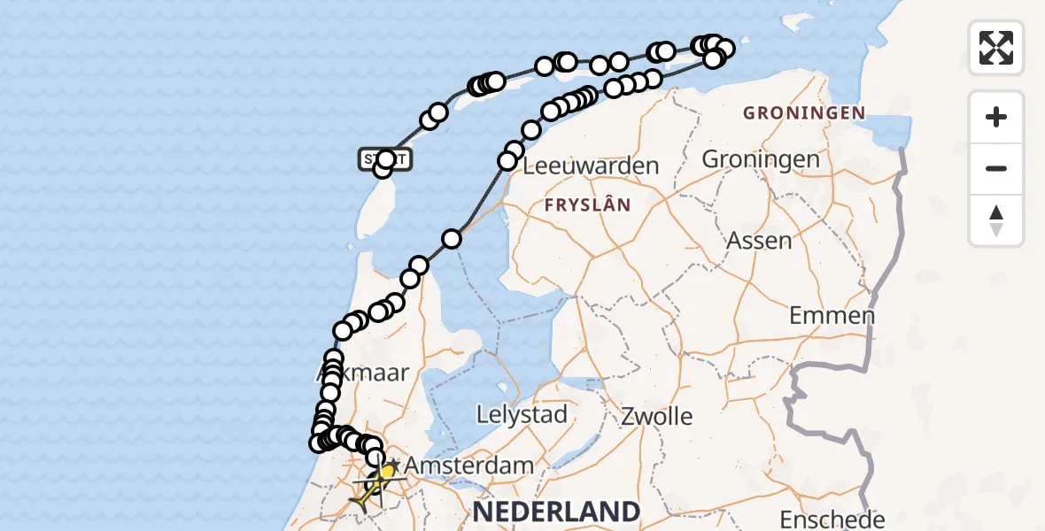 Routekaart van de vlucht: Politieheli naar Schiphol, Vuurtorenweg