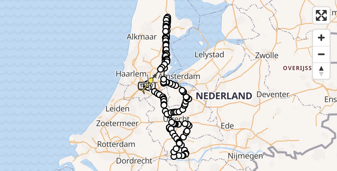 Routekaart van de vlucht: Politieheli naar Schiphol, Van Weerden-Poelmanweg