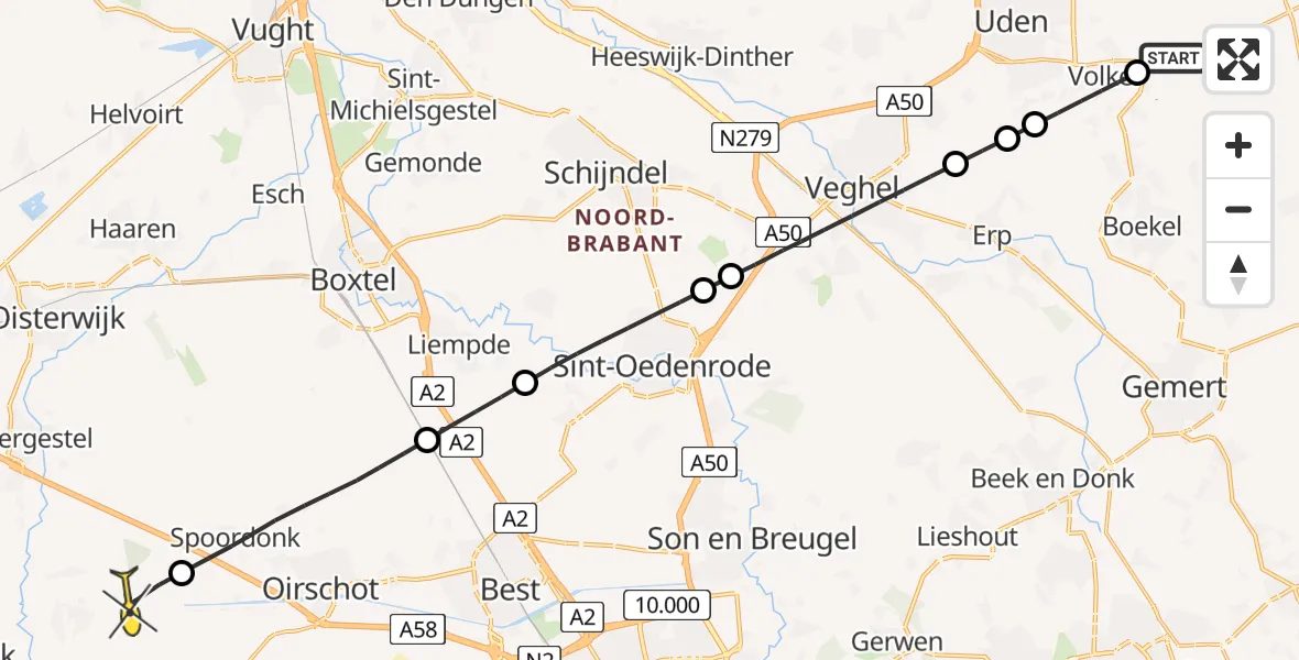 Routekaart van de vlucht: Lifeliner 3 naar Haghorst, Antoniusstraat