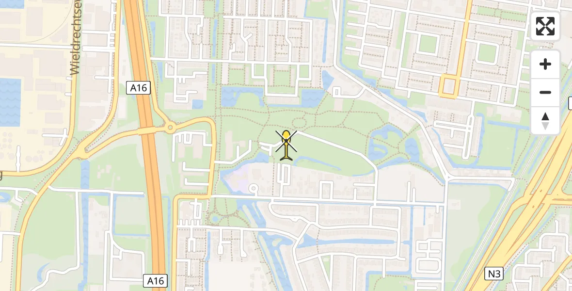Routekaart van de vlucht: Lifeliner 2 naar Dordrecht