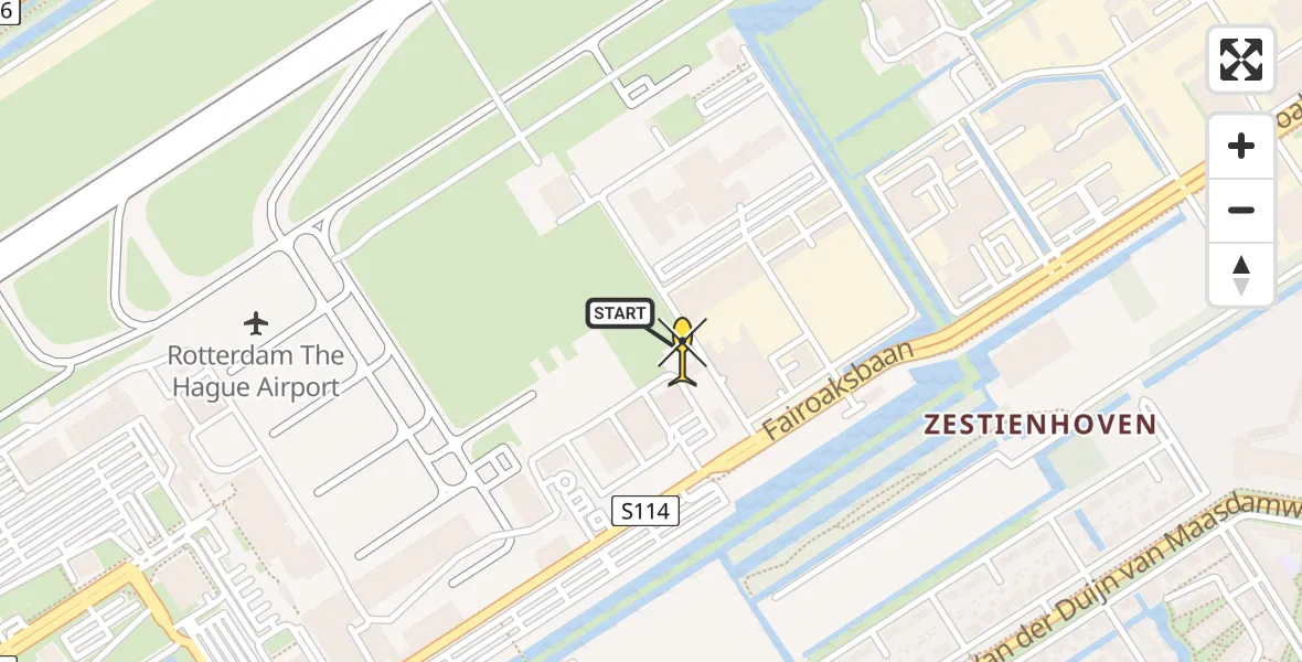 Routekaart van de vlucht: Lifeliner 2 naar Rotterdam The Hague Airport, Brandenburgbaan