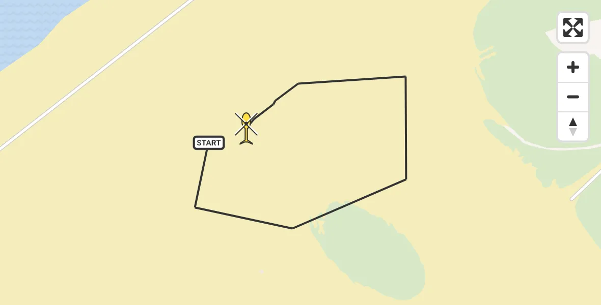 Routekaart van de vlucht: Politiehelikopter naar Vlieland, Vliehors