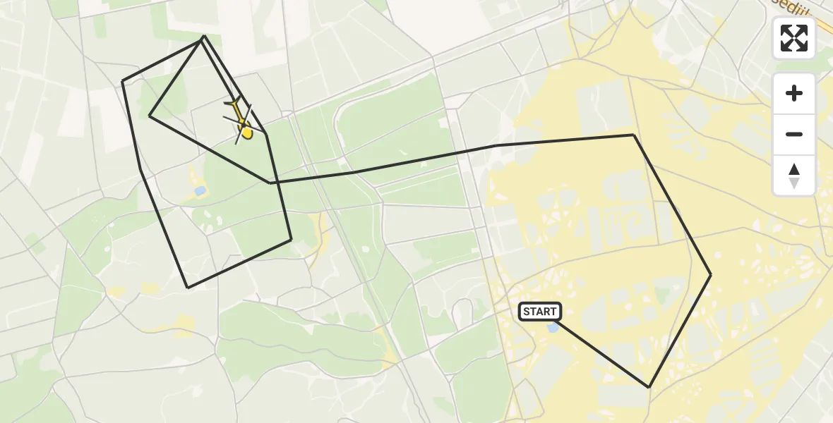 Routekaart van de vlucht: Politieheli naar Oirschot, Eindhovensedijk