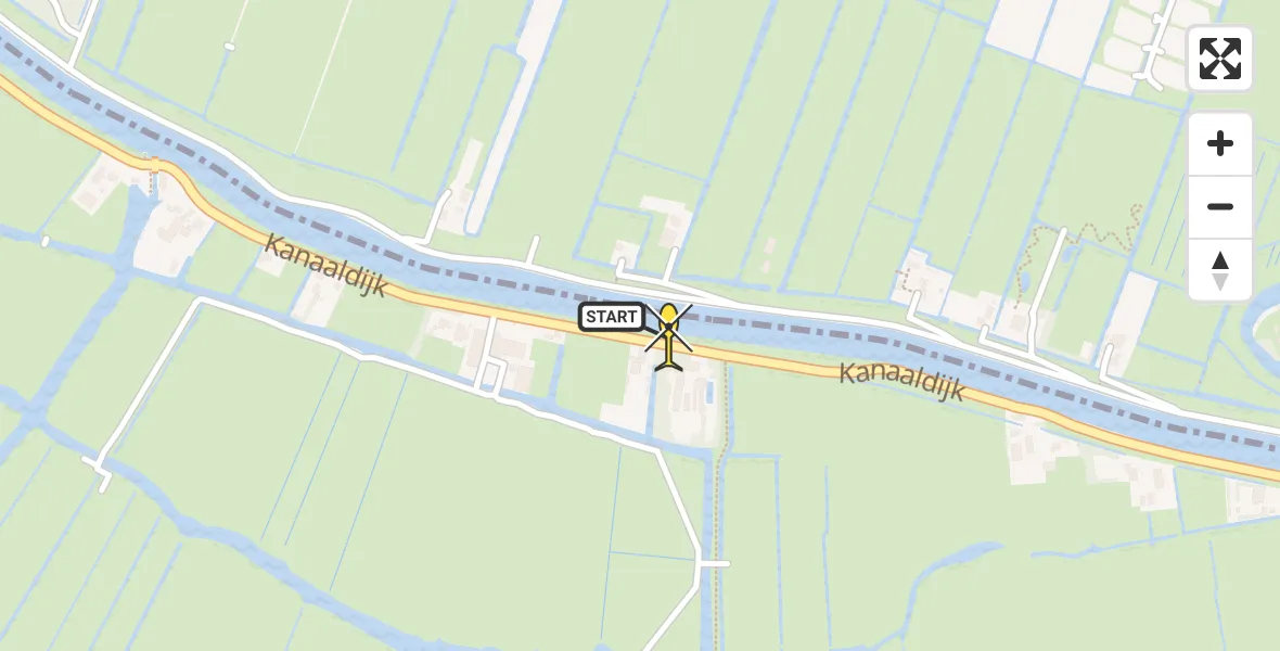 Routekaart van de vlucht: Lifeliner 1 naar Zuidoostbeemster, Kanaaldijk