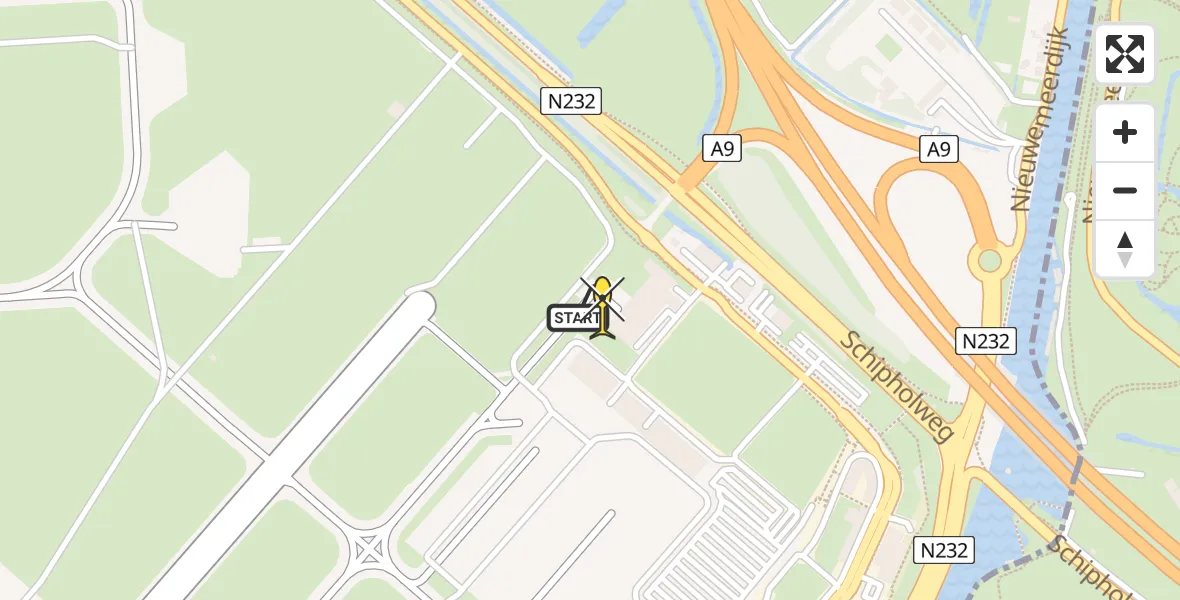 Routekaart van de vlucht: Politiehelikopter naar Schiphol, Walaardt Sacréstraat