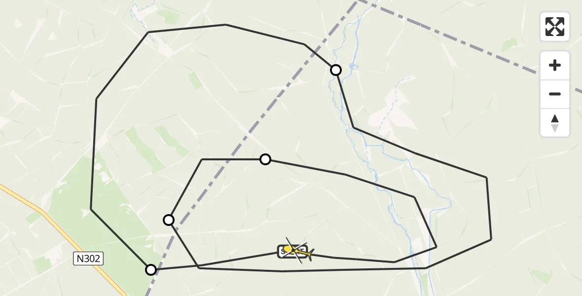 Routekaart van de vlucht: Politieheli naar Ermelo, Cyriasische Veld
