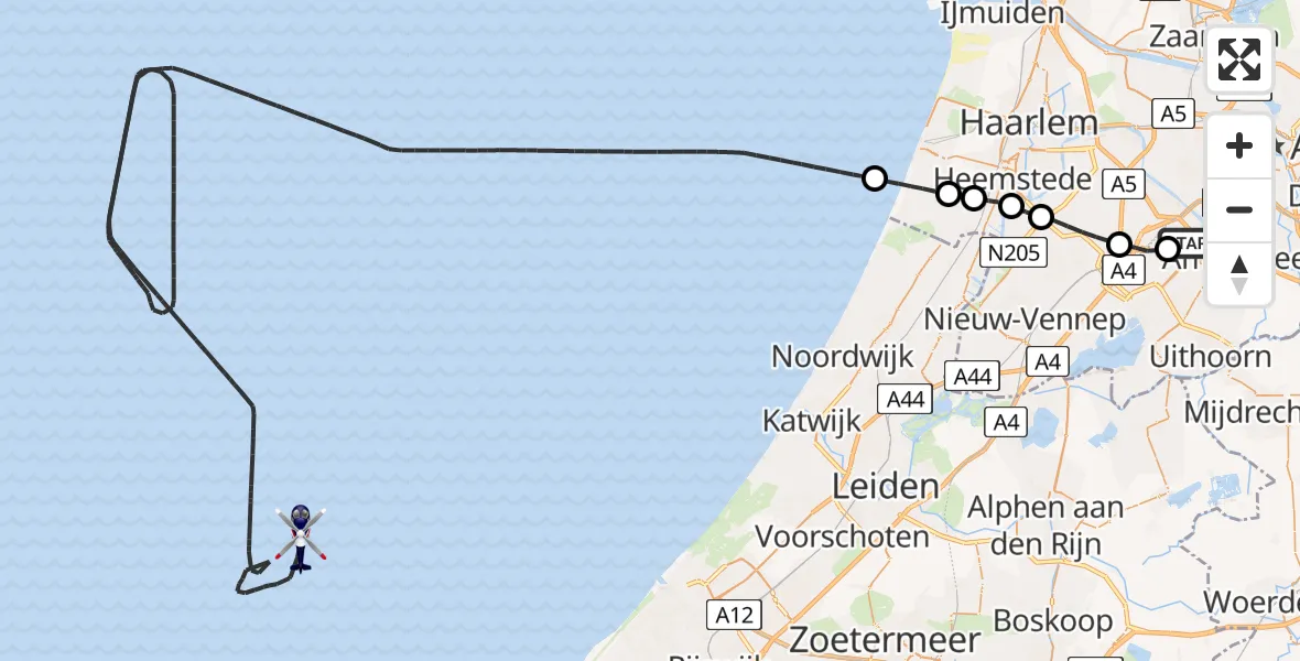 Vluchtroute Politiehelikopter Schiphol - , 03 december 2025, 19:17