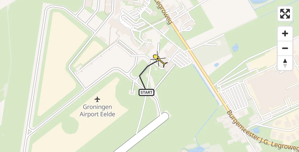 Routekaart van de vlucht: Lifeliner 4 naar Groningen Airport Eelde, Machlaan