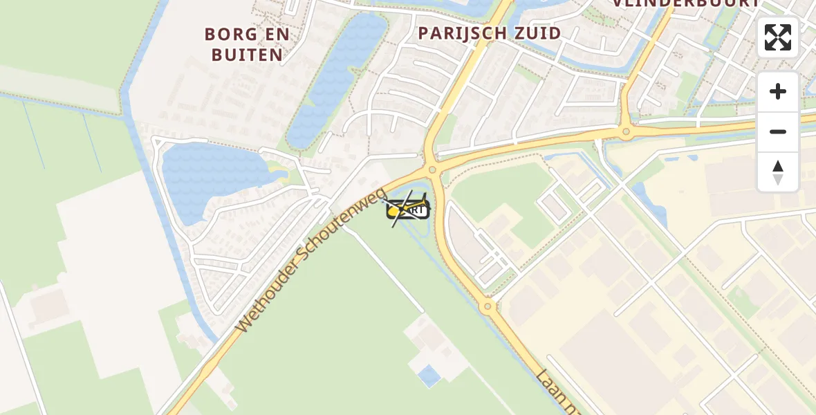 Routekaart van de vlucht: Lifeliner 3 naar Culemborg, Wethouder Schoutenweg