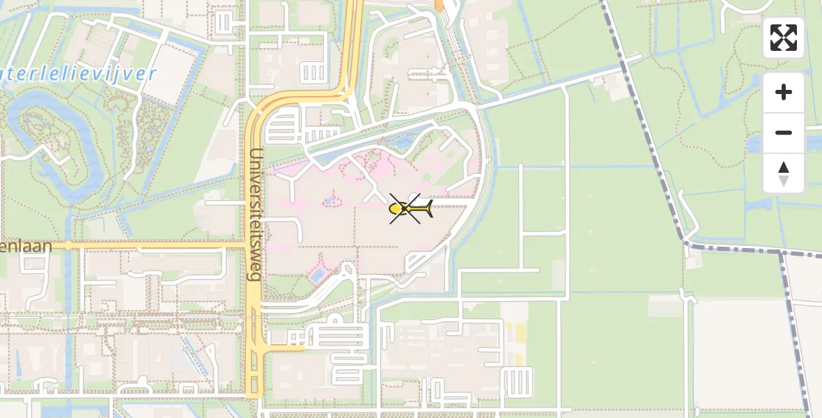 Routekaart van de vlucht: Lifeliner 3 naar Universitair Medisch Centrum Utrecht