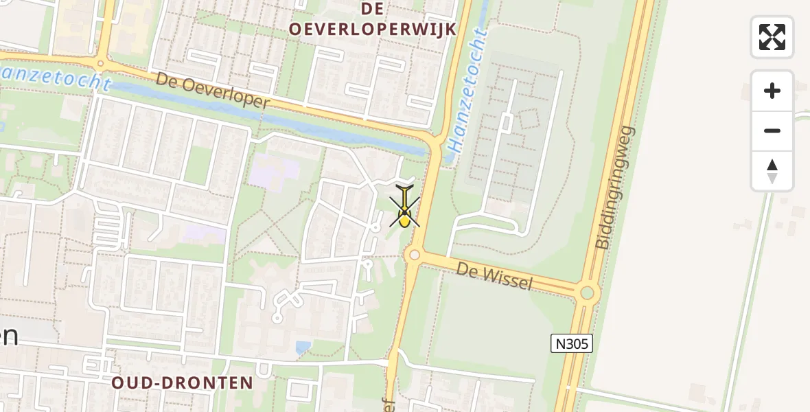 Routekaart van de vlucht: Lifeliner 1 naar Dronten