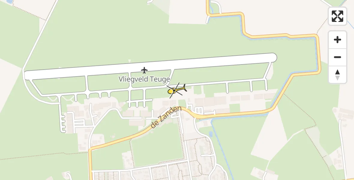 Routekaart van de vlucht: Politiehelikopter naar Vliegveld Teuge