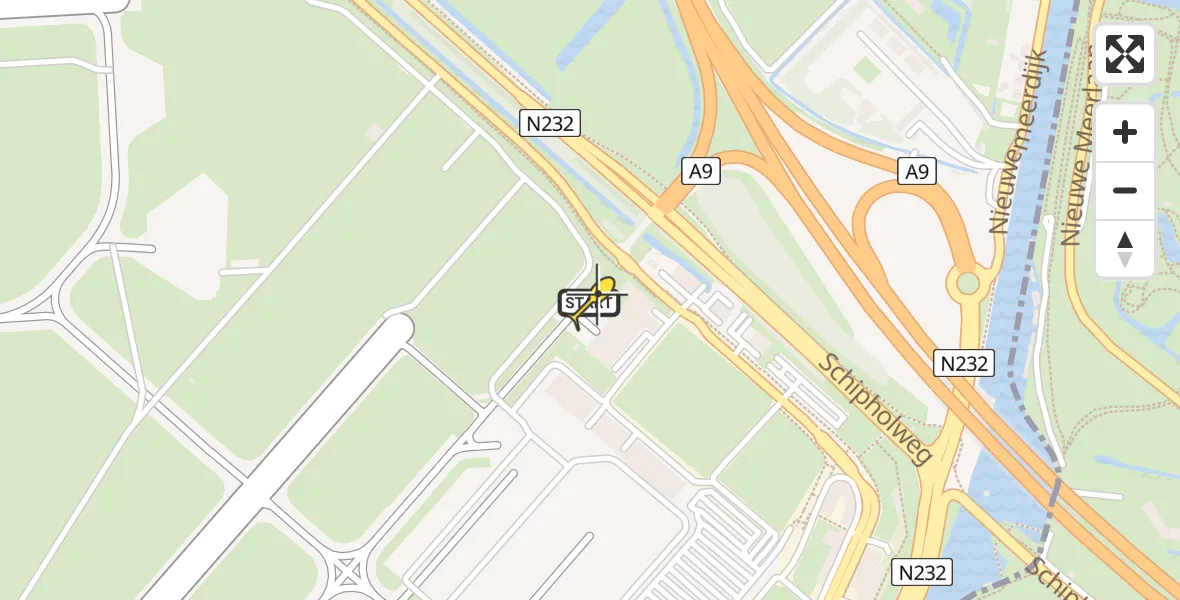 Routekaart van de vlucht: Politieheli naar Schiphol, Loevesteinse Randweg