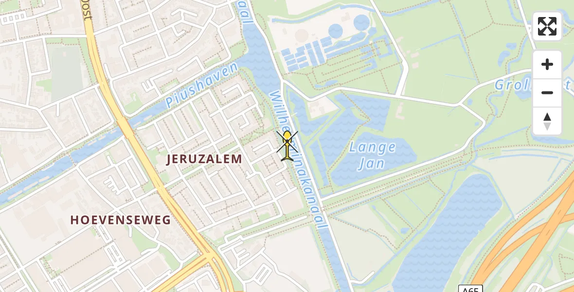 Routekaart van de vlucht: Lifeliner 3 naar Tilburg