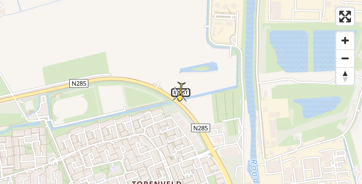 Routekaart van de vlucht: Lifeliner 3 naar Zevenbergen, Provinciale Rondweg