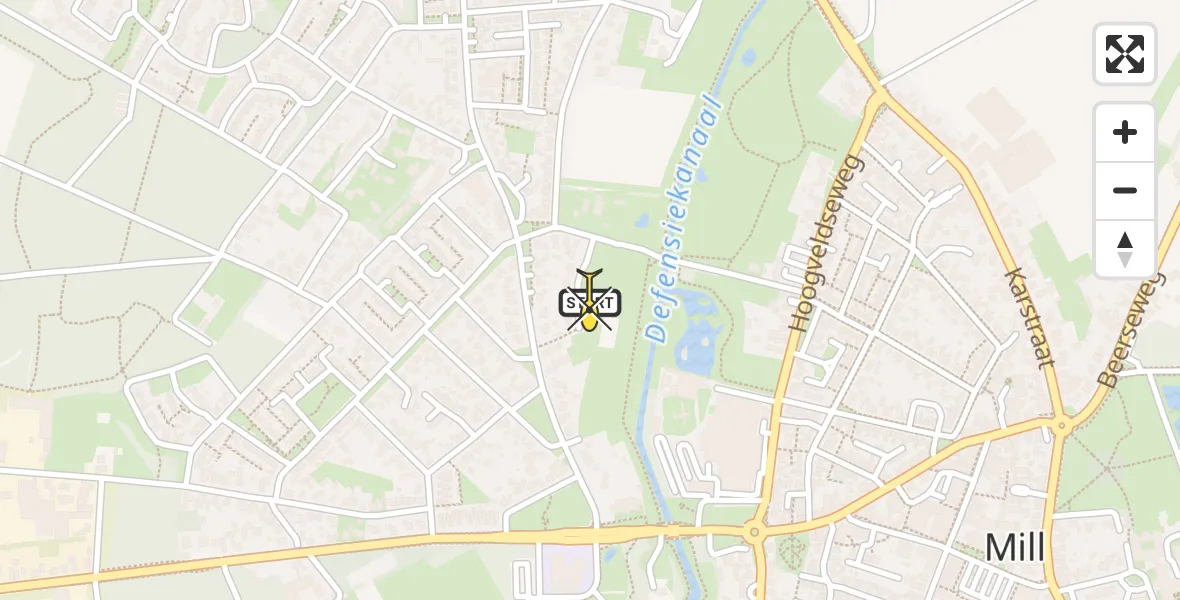 Routekaart van de vlucht: Lifeliner 3 naar Mill, Kwartelstraat