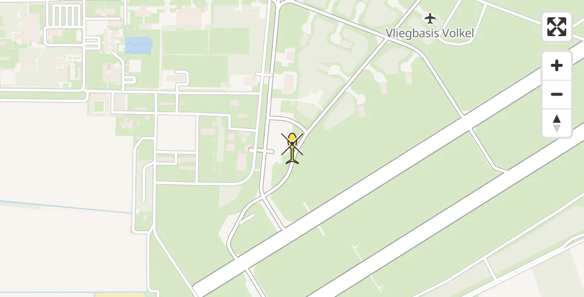 Routekaart van de vlucht: Traumaheli naar Vliegbasis Volkel