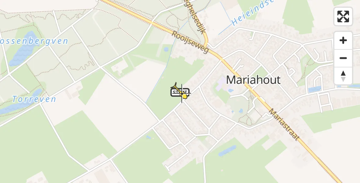 Routekaart van de vlucht: Lifeliner 3 naar Mariahout, Meerven