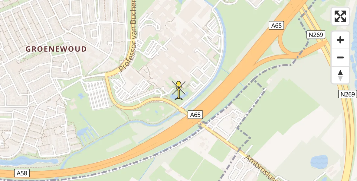 Routekaart van de vlucht: Lifeliner 3 naar Tilburg