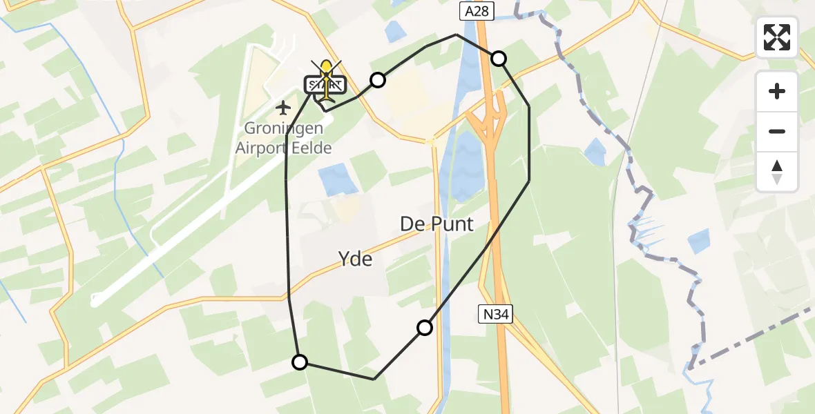 Routekaart van de vlucht: Lifeliner 4 naar Groningen Airport Eelde, Machlaan