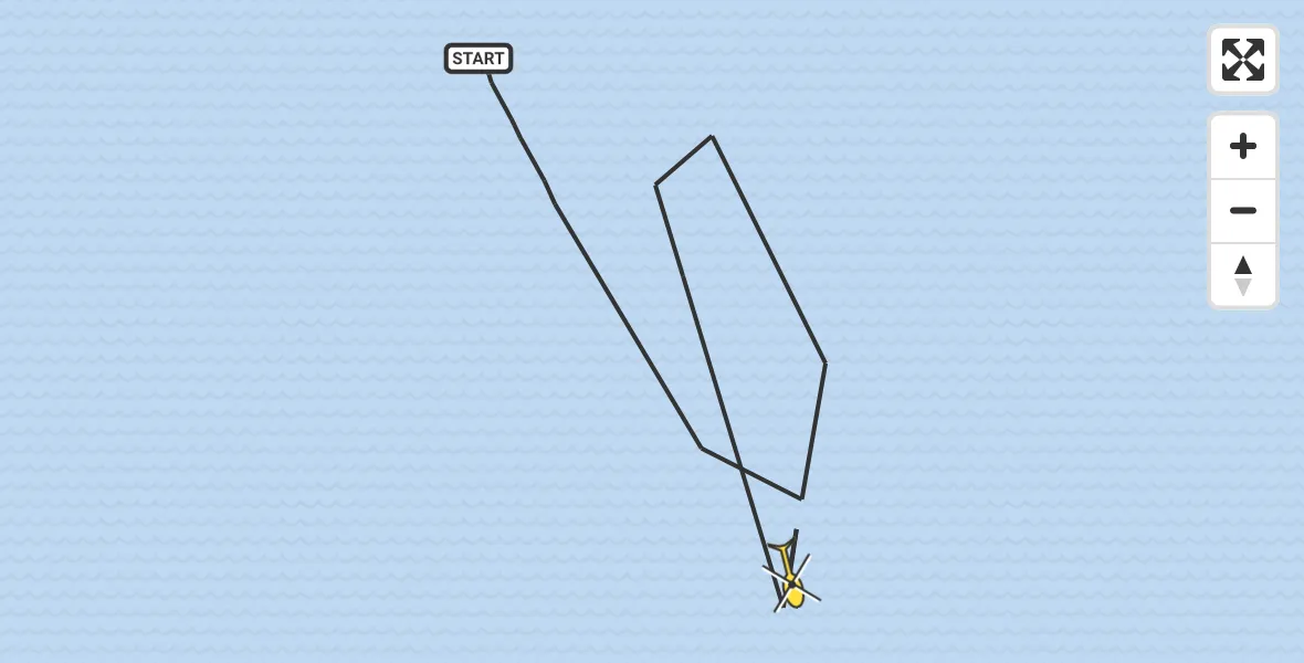 Routekaart van de vlucht: Kustwachthelikopter naar Vlissingen, Domburger Rassen