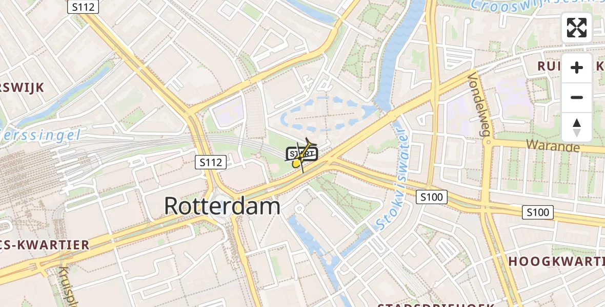 Routekaart van de vlucht: Lifeliner 2 naar Rotterdam, Stroveer
