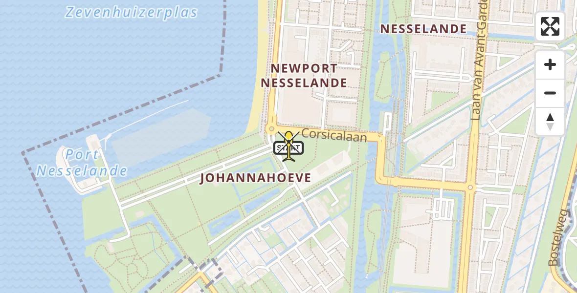 Routekaart van de vlucht: Lifeliner 2 naar Rotterdam, Siciliëboulevard