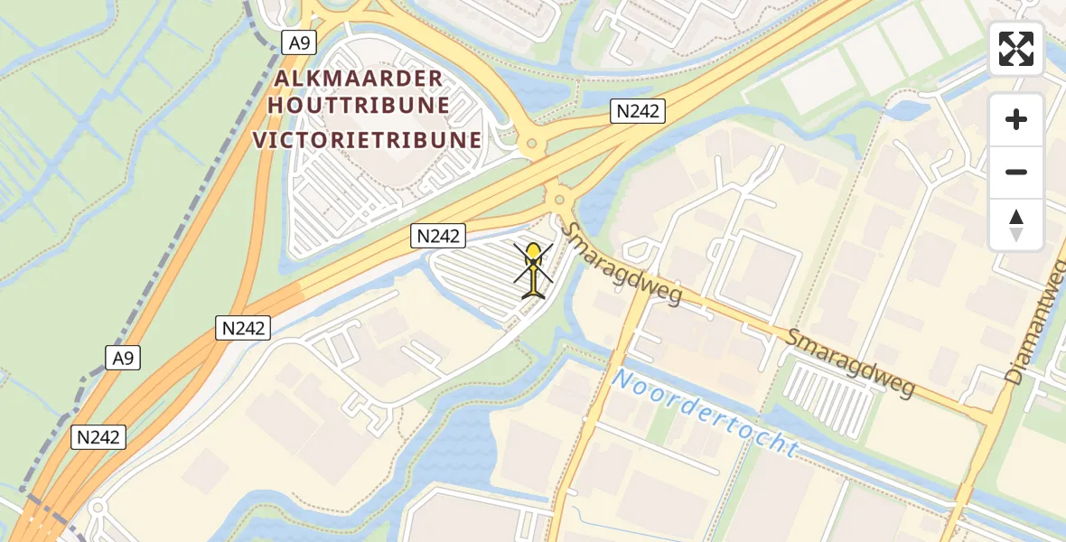 Routekaart van de vlucht: Lifeliner 1 naar Alkmaar