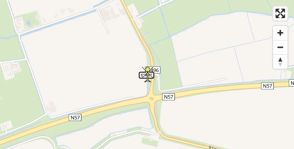 Routekaart van de vlucht: Lifeliner 1 naar Hellevoetsluis, Sliklandseweg