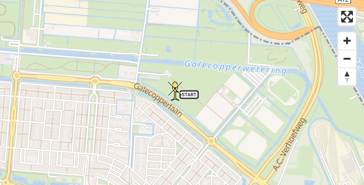 Routekaart van de vlucht: Lifeliner 1 naar Nieuwegein, Galecopperlaan