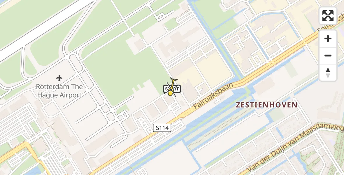 Routekaart van de vlucht: Lifeliner 2 naar Rotterdam The Hague Airport, Brandenburgbaan