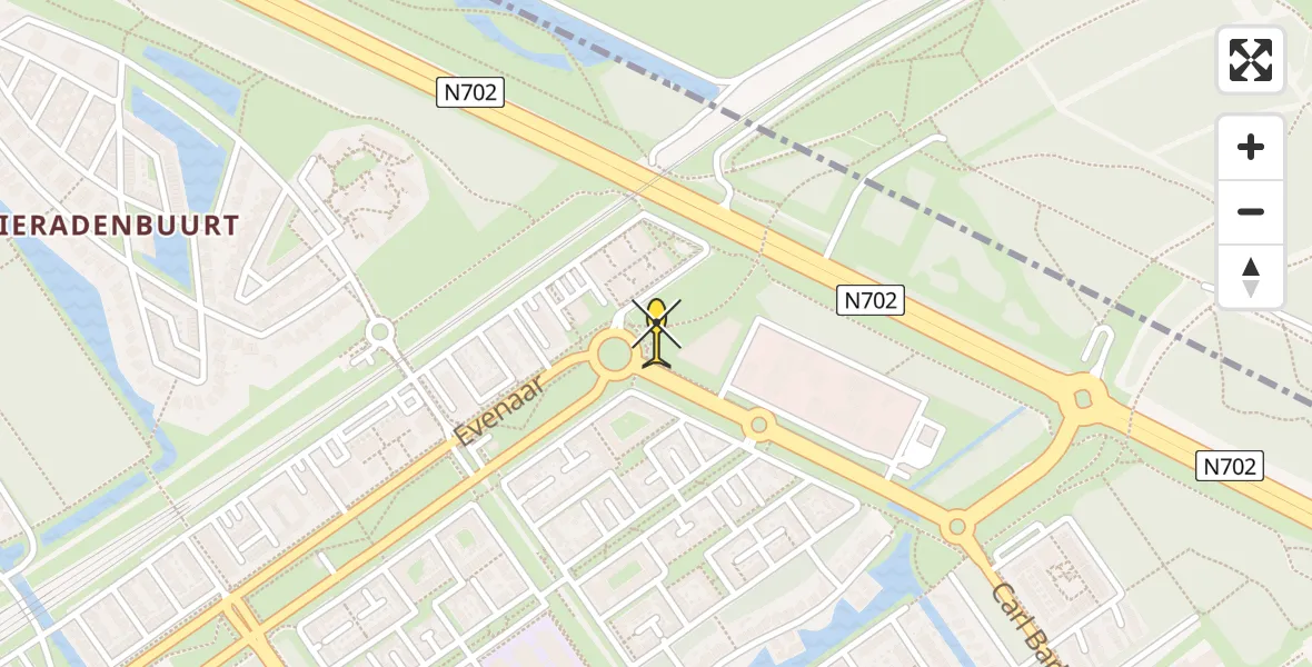 Routekaart van de vlucht: Lifeliner 1 naar Almere