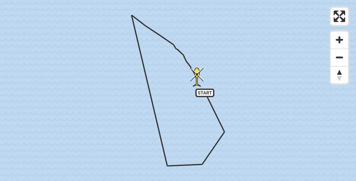 Routekaart van de vlucht: Kustwachthelikopter naar Medemblik