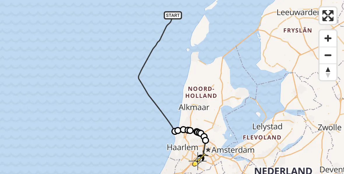 Routekaart van de vlucht: Politieheli naar Schiphol, Thermiekstraat