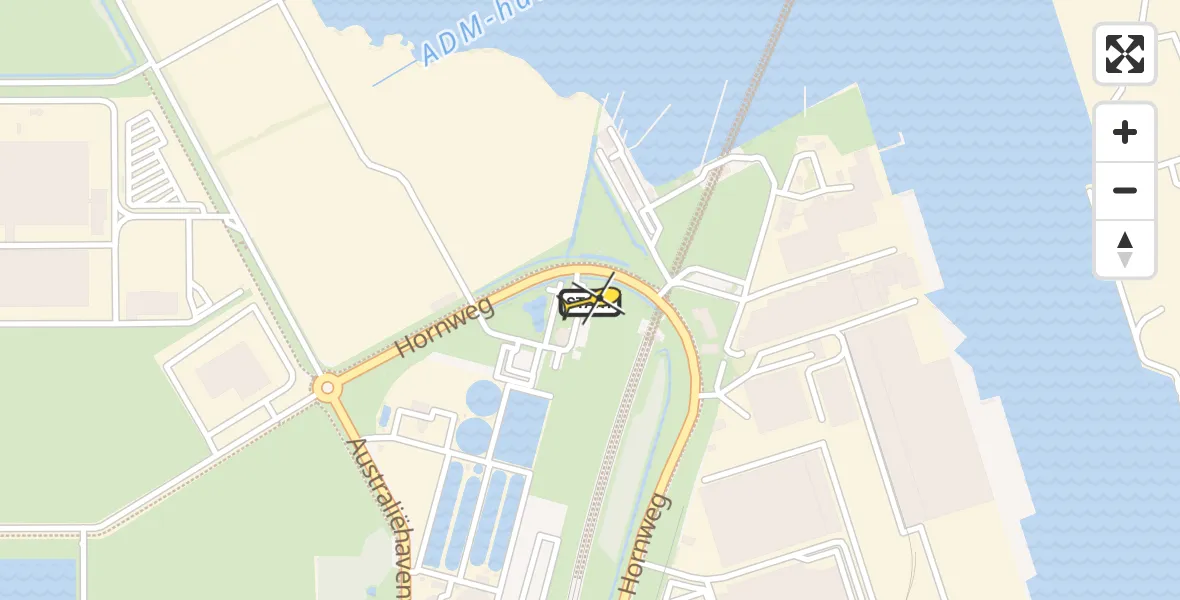 Routekaart van de vlucht: Traumahelikopter naar Amsterdam Heliport, Hornweg